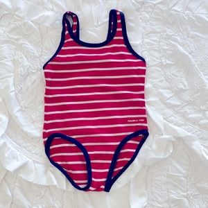 Red striped swimsuit size 1-2years